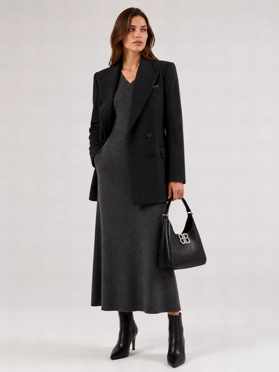 Brunello Cucinelli Double-Breasted Wool Jacket With Structured Shoulders