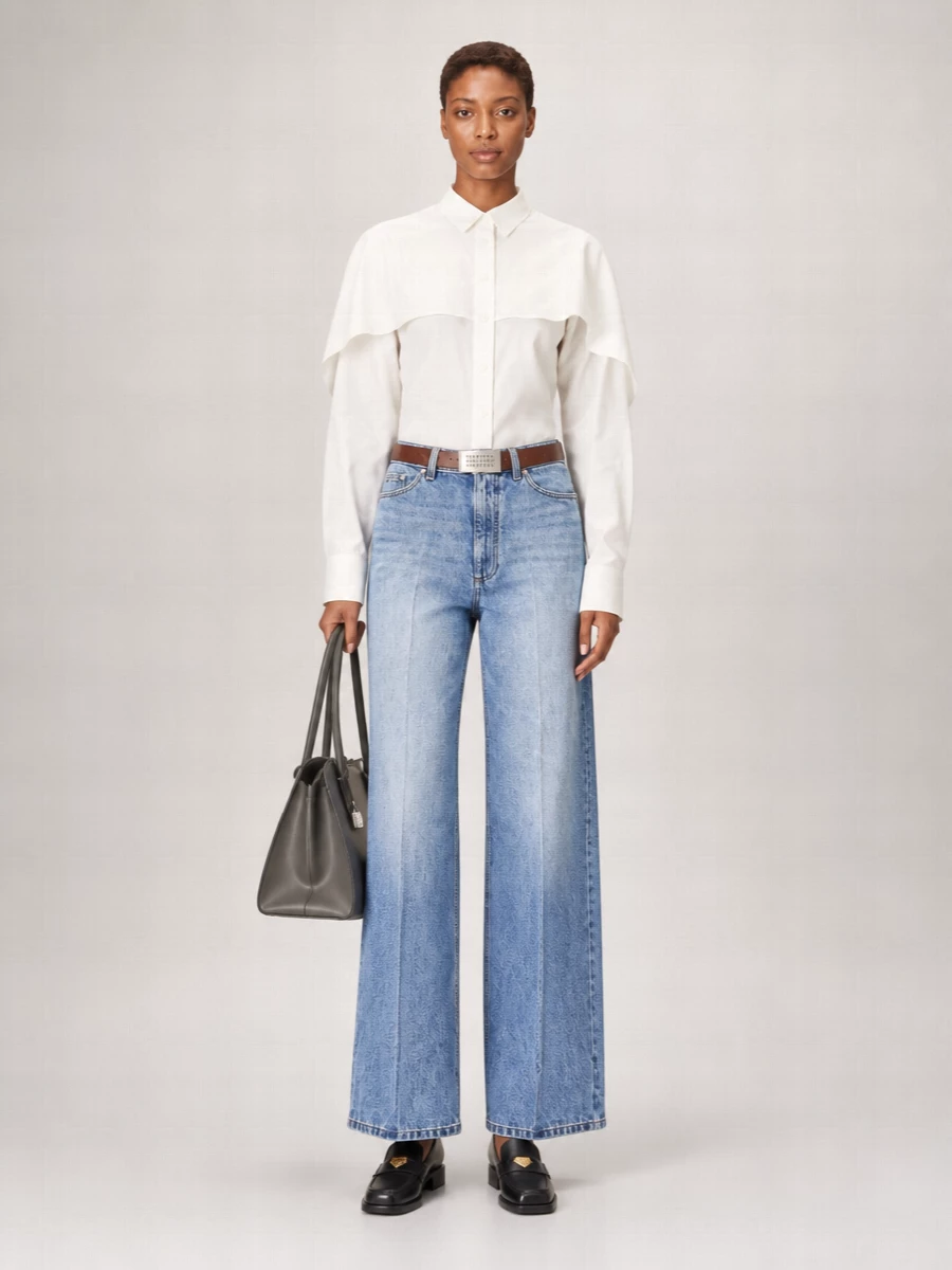 Stella Mccartney Denim High-Rise Wide-Leg Jeans