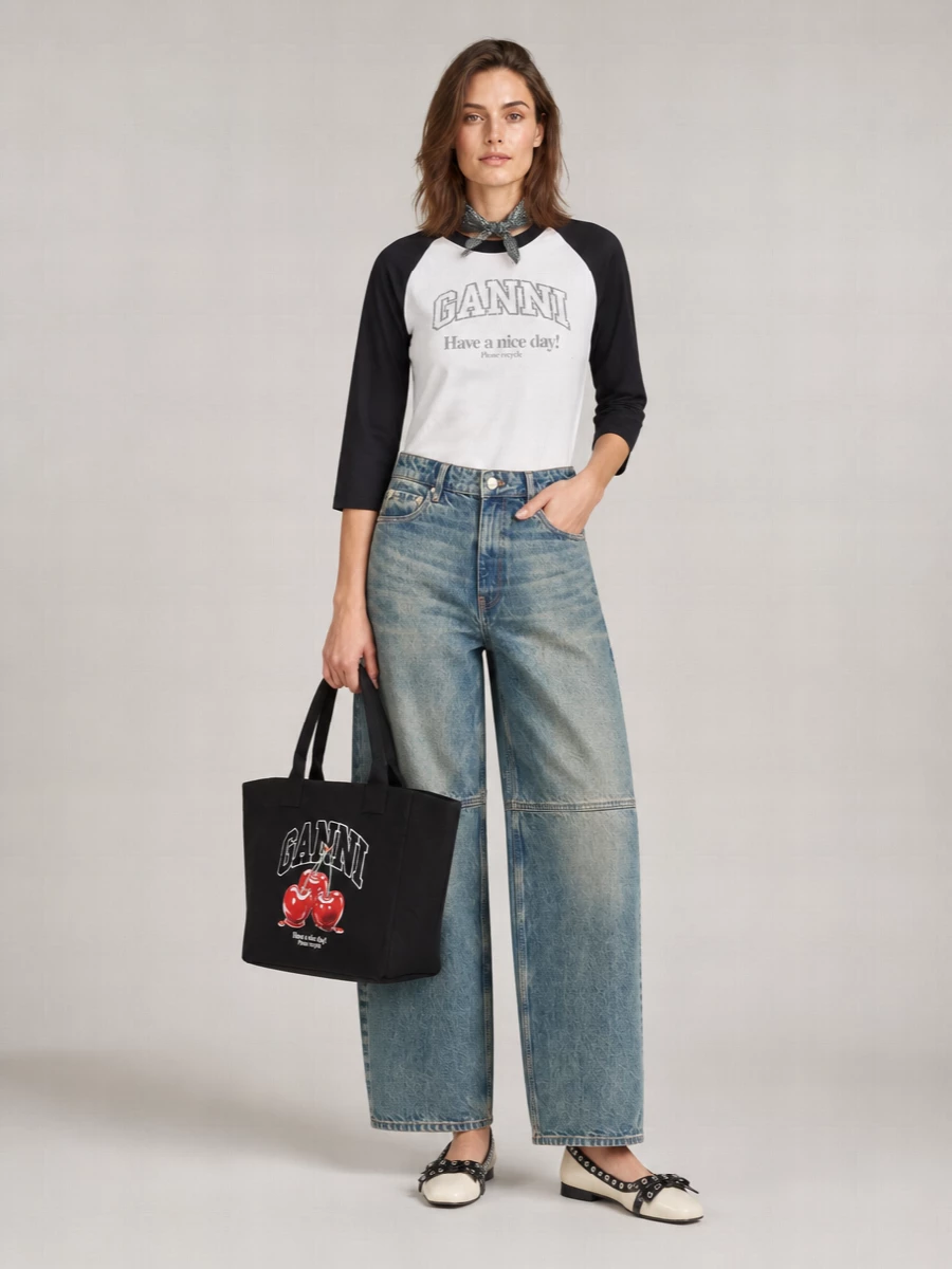 Ganni Logo Cotton T-Shirt