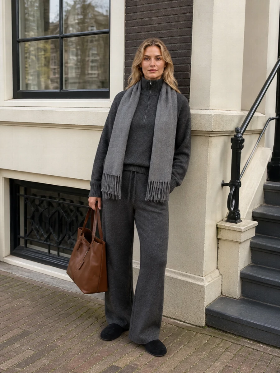 Max mara charcoal knit set uma wang mules