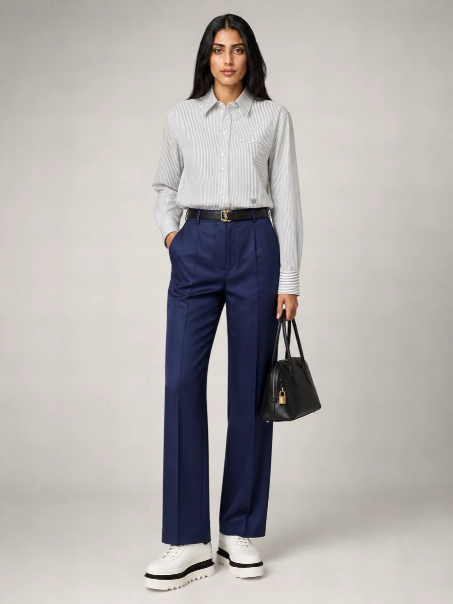 Stella Mccartney Striped Embroidered Oversized Silk Shirt