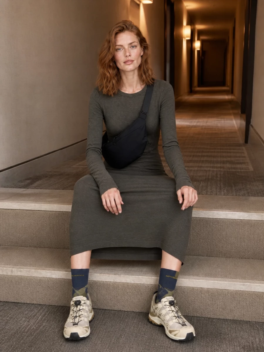 Rick owens ribbed maxi salomon trail sneakers