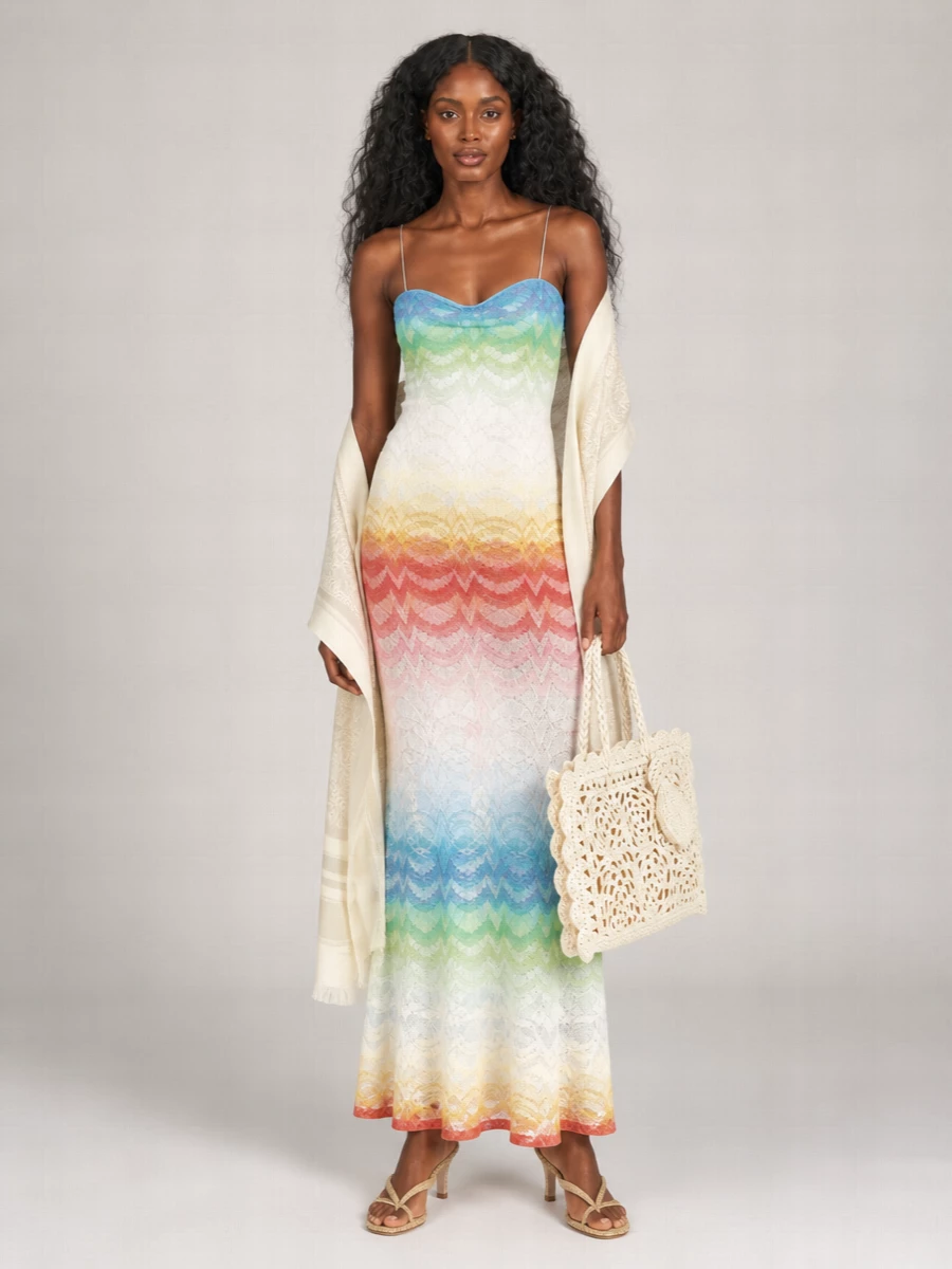 Missoni Shaded Lamé Viscose Midi Beach Dress