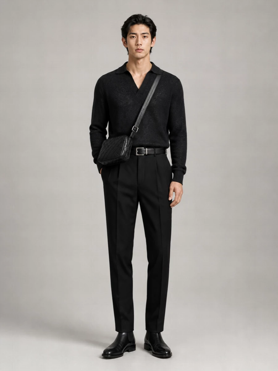 Tom Ford Cashmere Silk Long-Sleeve Polo Shirt