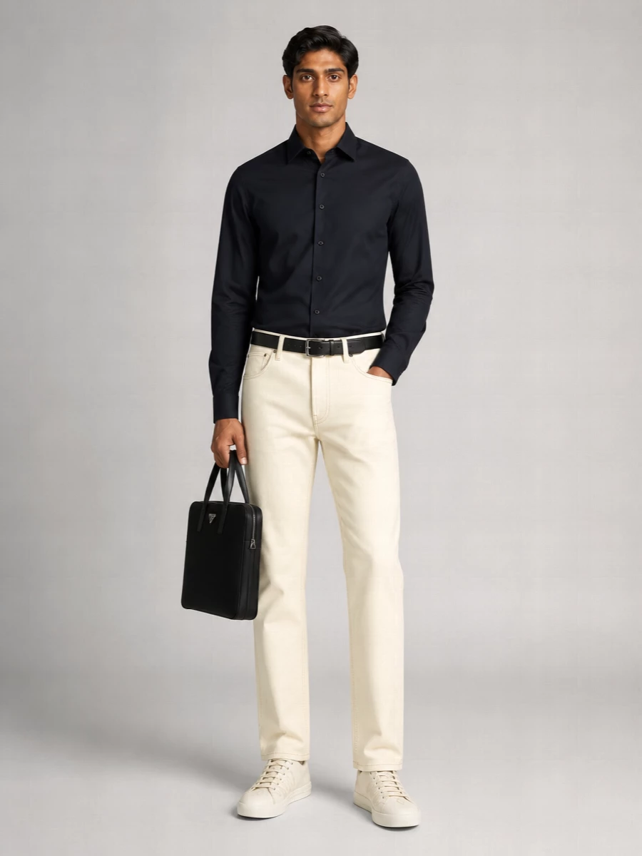 Prada Contrast Stitching Straight Leg Regular Waist Denim Jeans