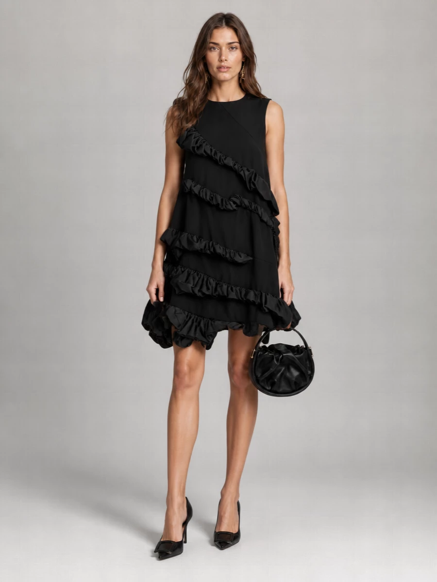 Comme des Garçons ruffled asymmetric sleeveless mini dress