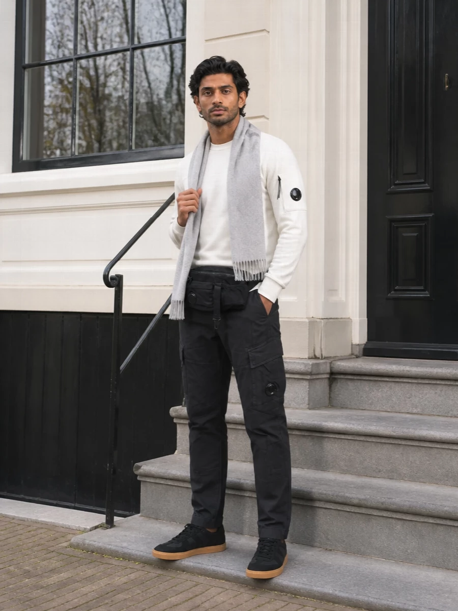 Cp company sweatshirt black cargo pants outfit