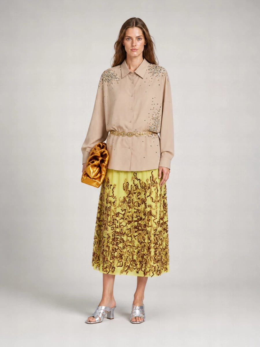 Dries Van Noten Silk Asymmetric Skirt