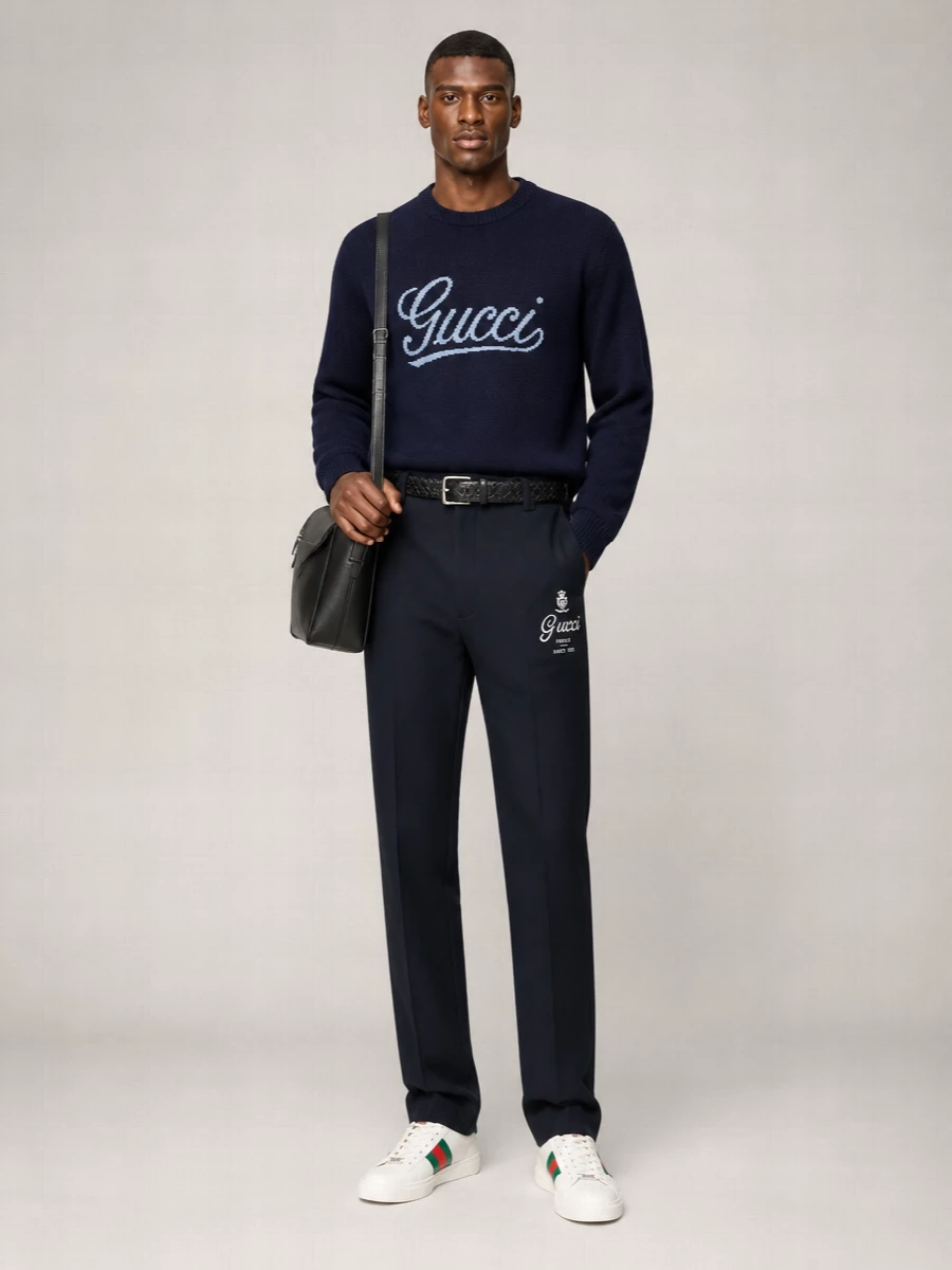 Gucci Cotton Twill Straight-Leg Trousers