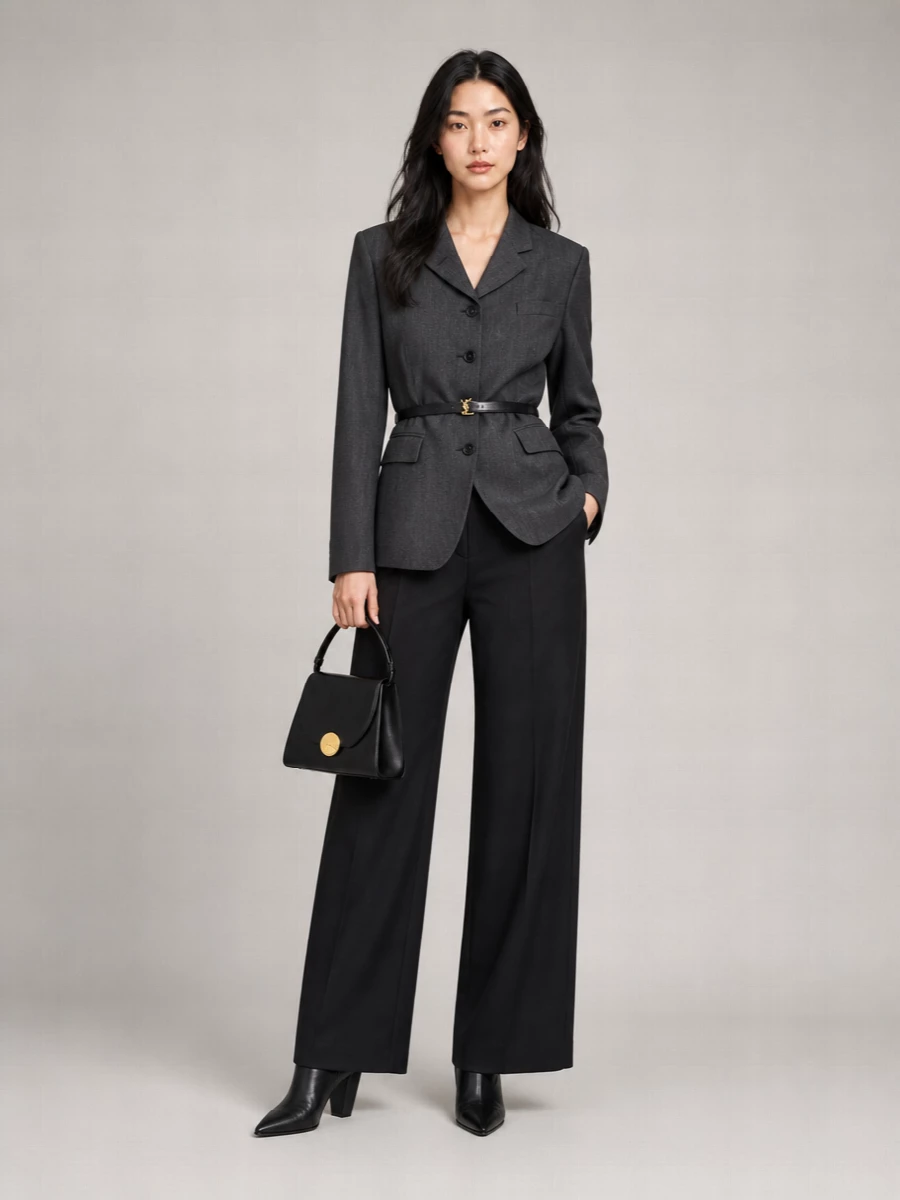 Jil Sander Single-Breasted Wool Blend Blazer
