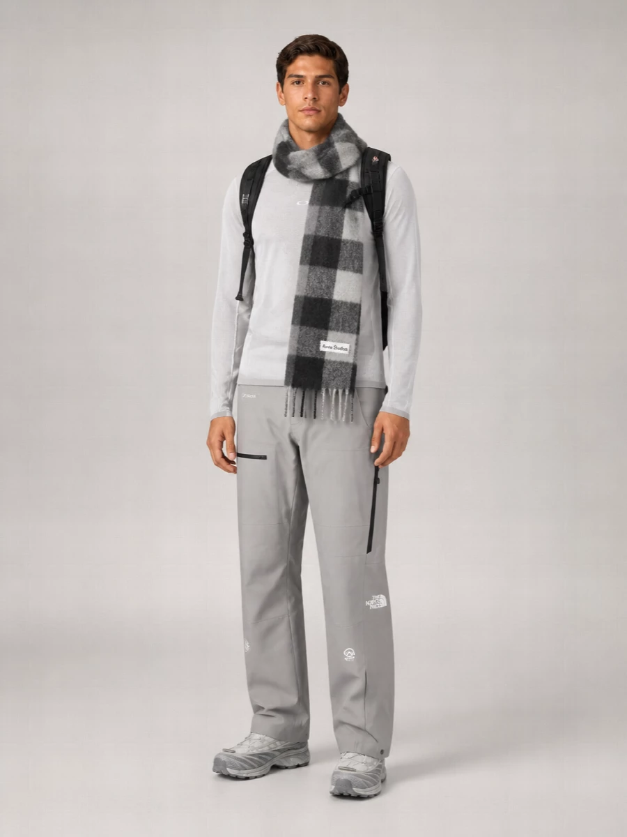 Acne Studios Checked Mohair-Blend Scarf