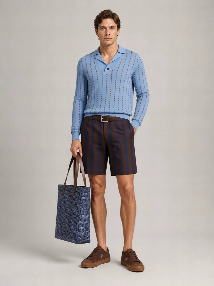 Fendi Silk Printed Swim Shorts