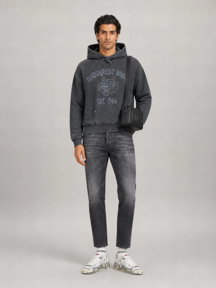 Dsquared2 Cotton Logo Print Hoodie