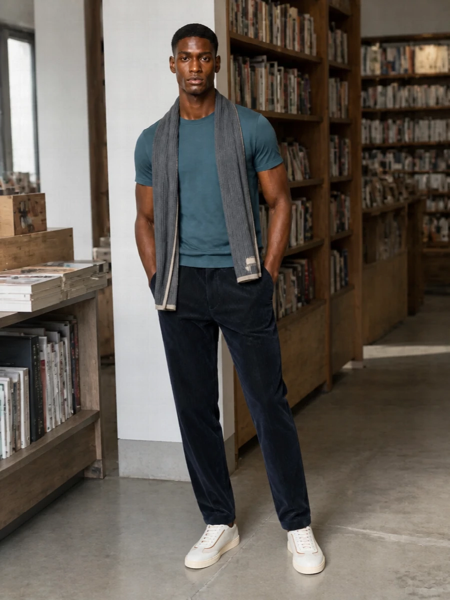Brioni polo brunello cucinelli navy trousers