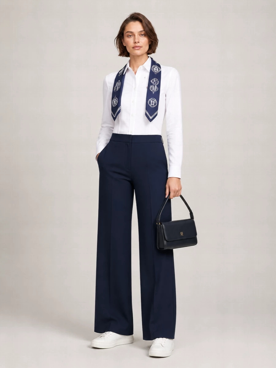 Tory Burch Silk Logo-Print Asymmetric Scarf