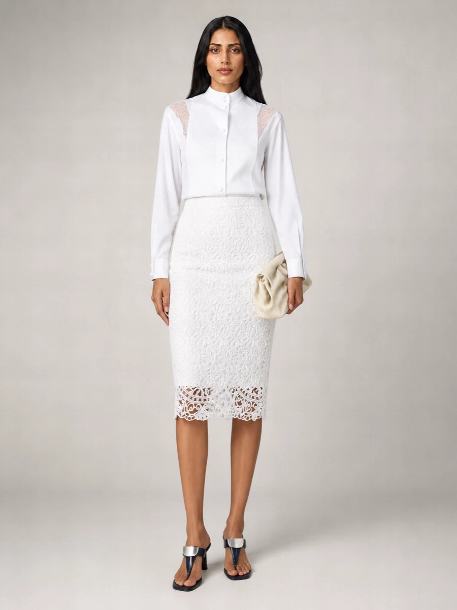 Burberry Cotton Fitted Skirt