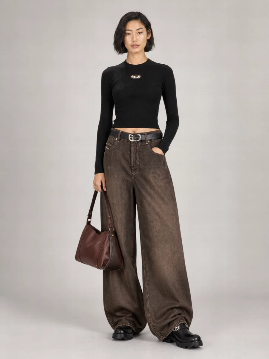 Diesel Large Leather Shoulder Bag