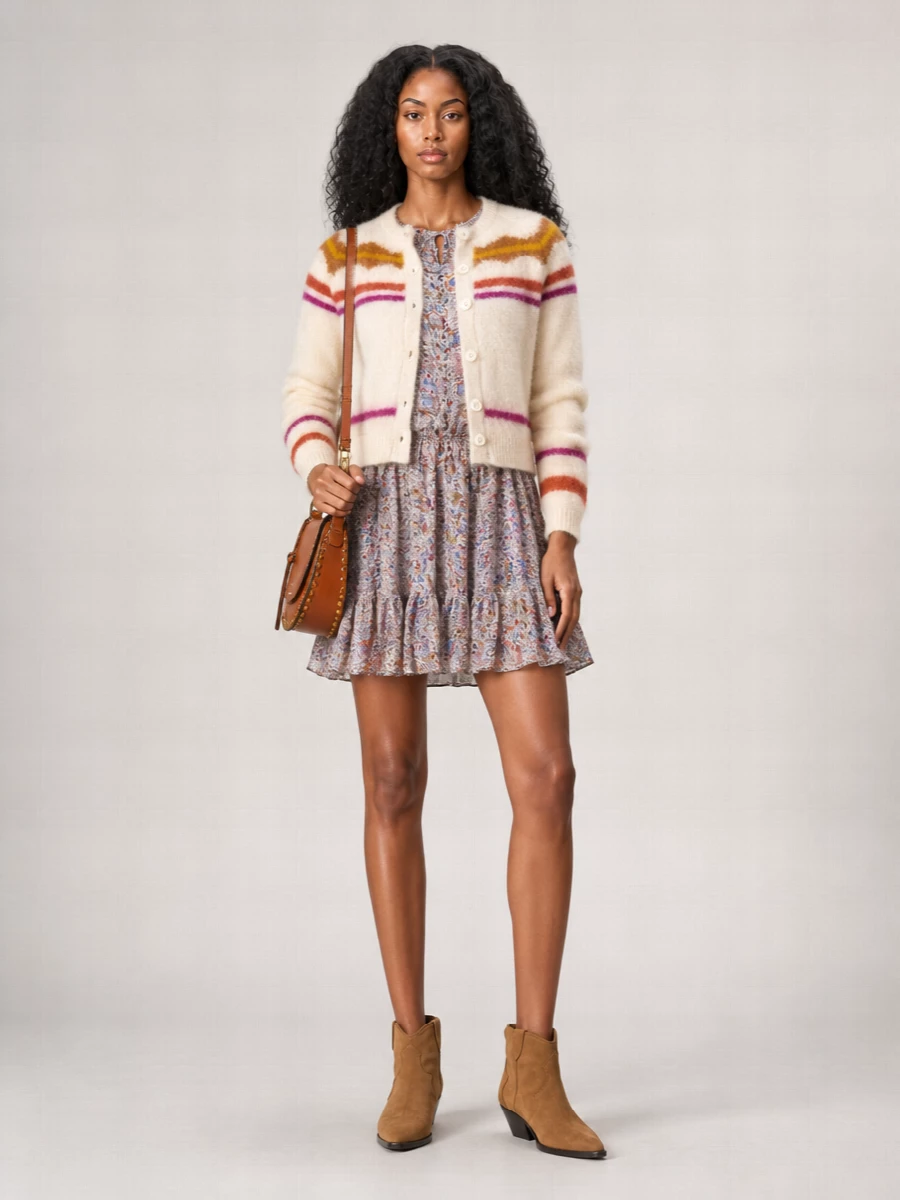 Isabel Marant Etoile Embroidered Mohair-Blend Cardigan