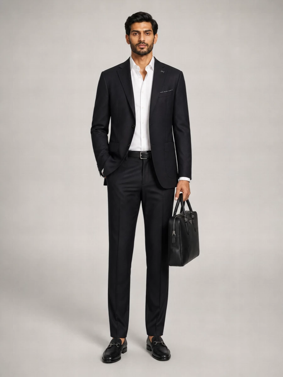 Eleventy Wool Silk Cashmere Single-Breasted Blazer