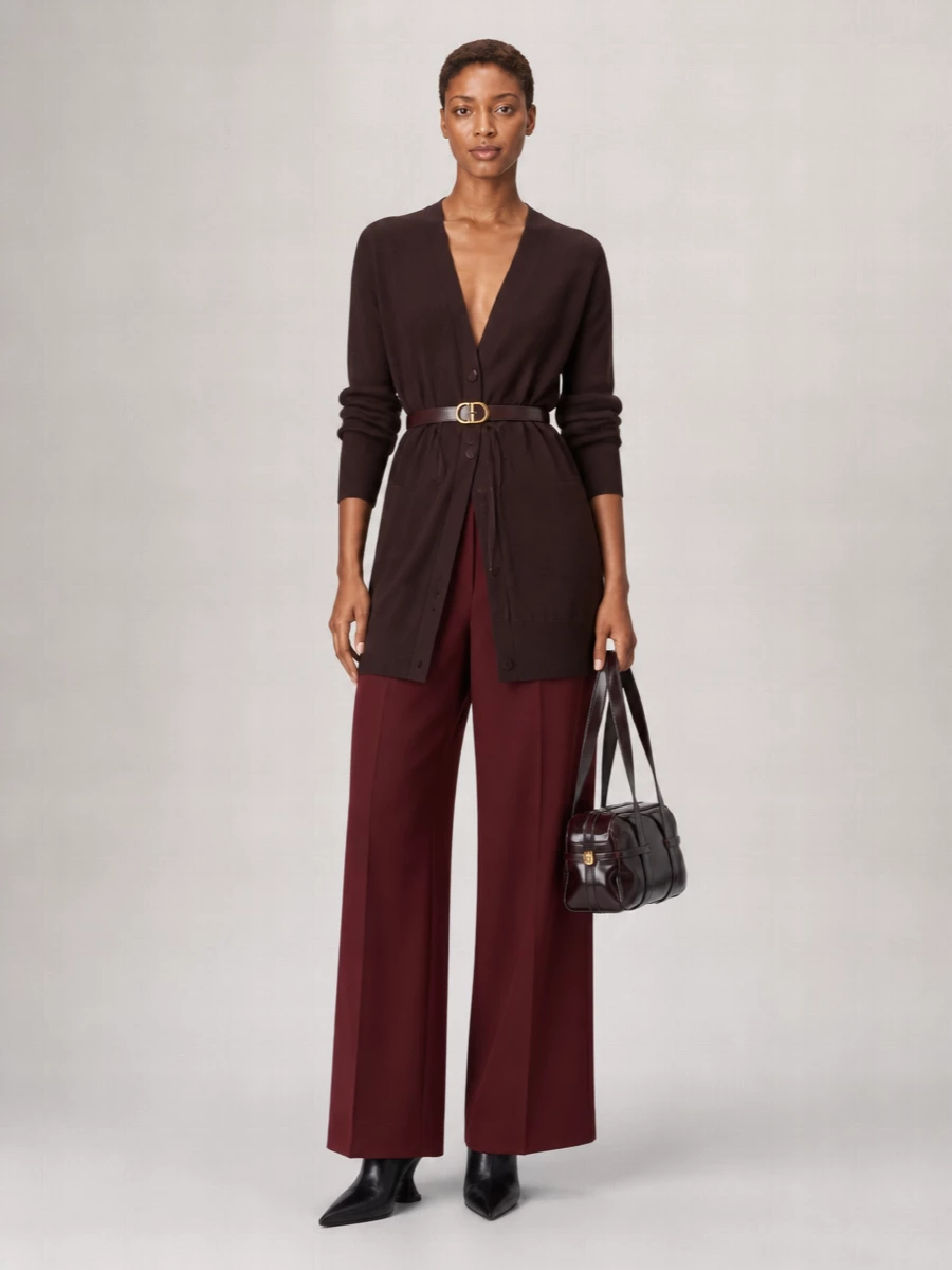 Dries Van Noten Wool Belted Long Cardigan