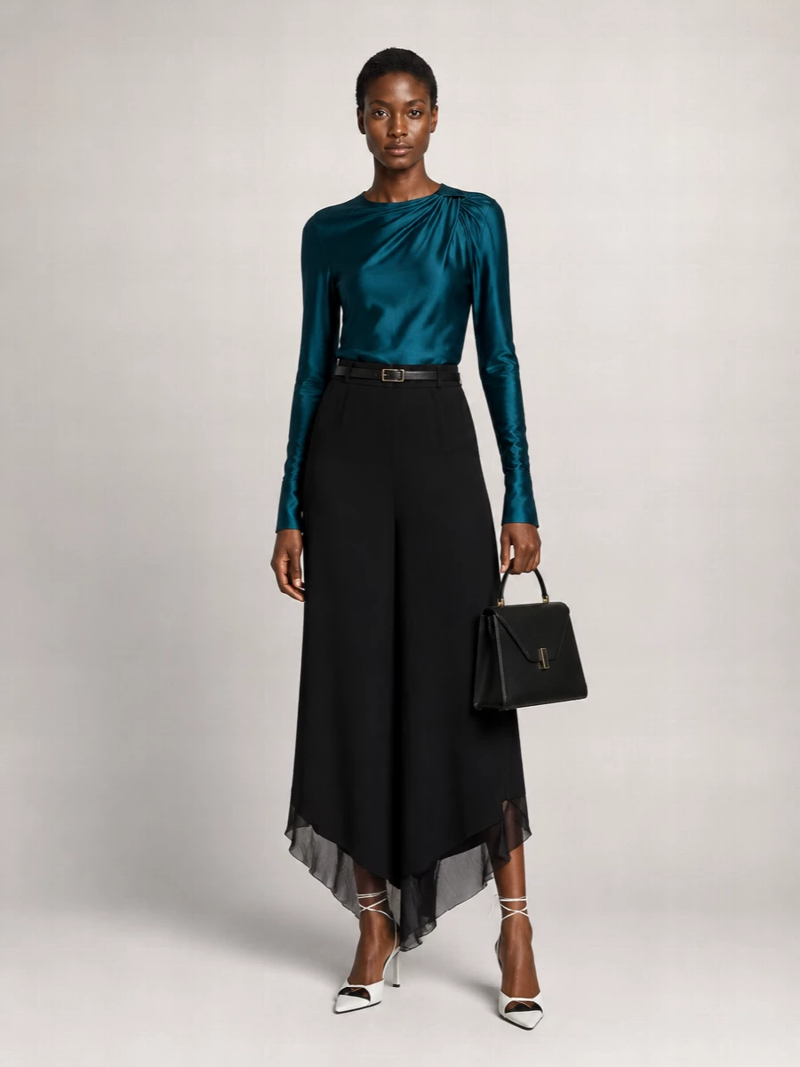 Victoria Beckham Cotton Flared Midi Skirt