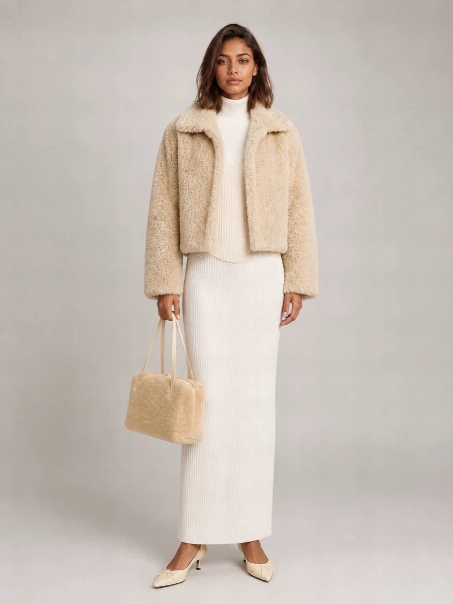Jil Sander Goji Shearling Clutch Bag