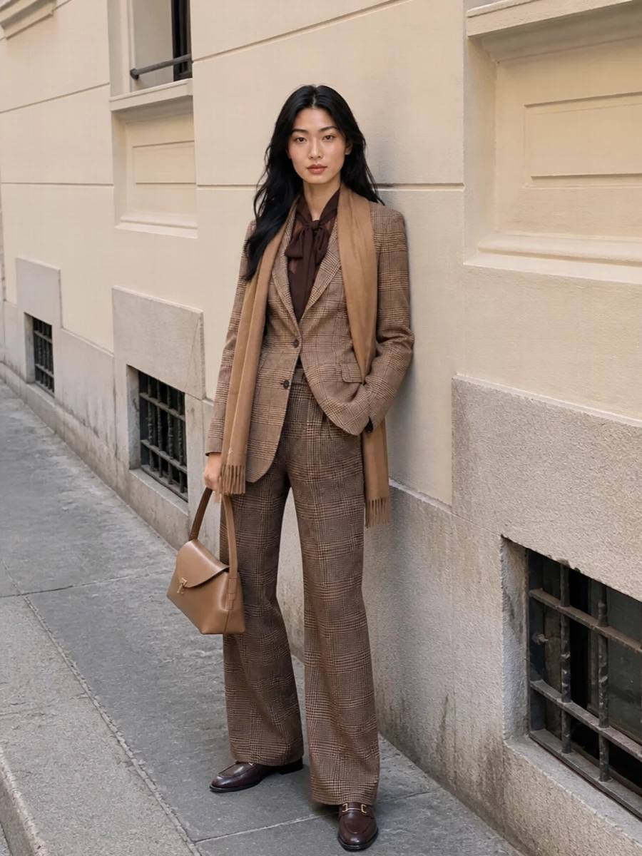 Tagliatore blazer max mara checked trousers outfit