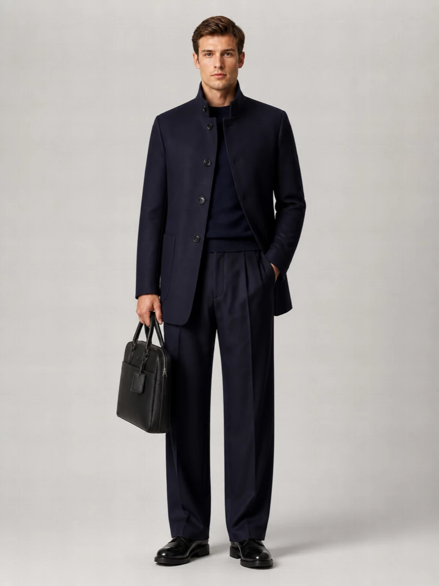 Giorgio Armani Virgin Wool Single Breasted Coat