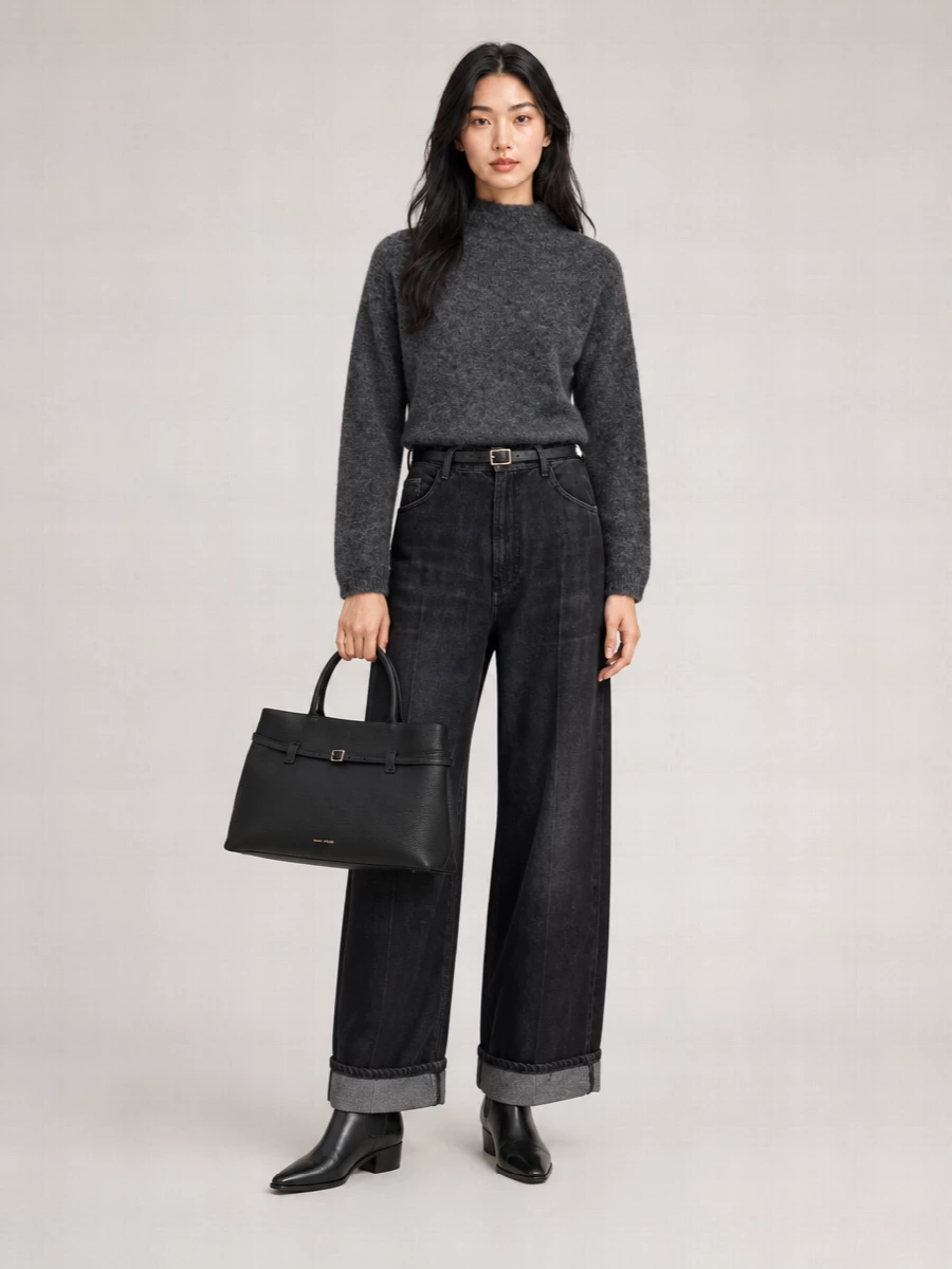 S Max Mara Denim Wide-Leg Trousers
