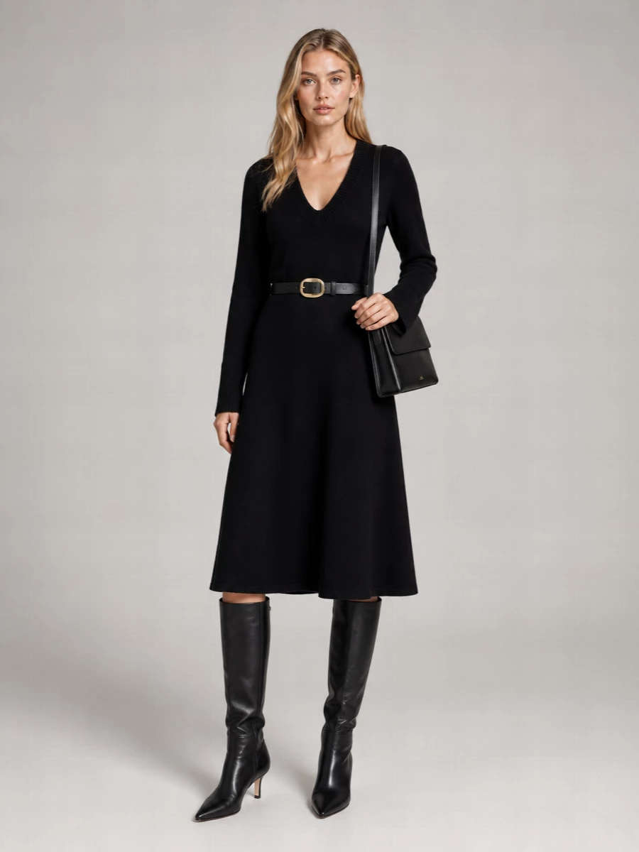 Loulou Studio Long-Sleeve Midi Dress