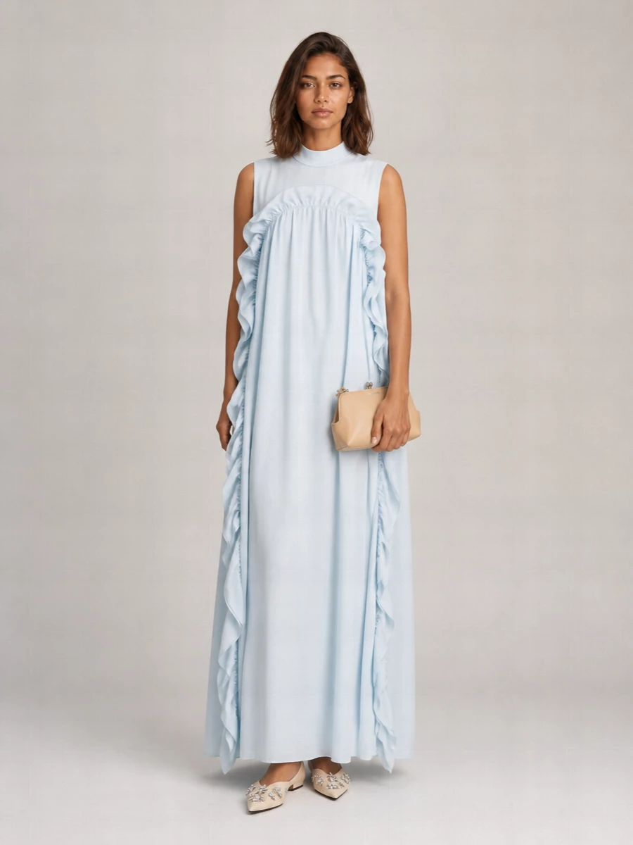 Jil Sander Viscose V-Neck Sleeveless Maxi Dress