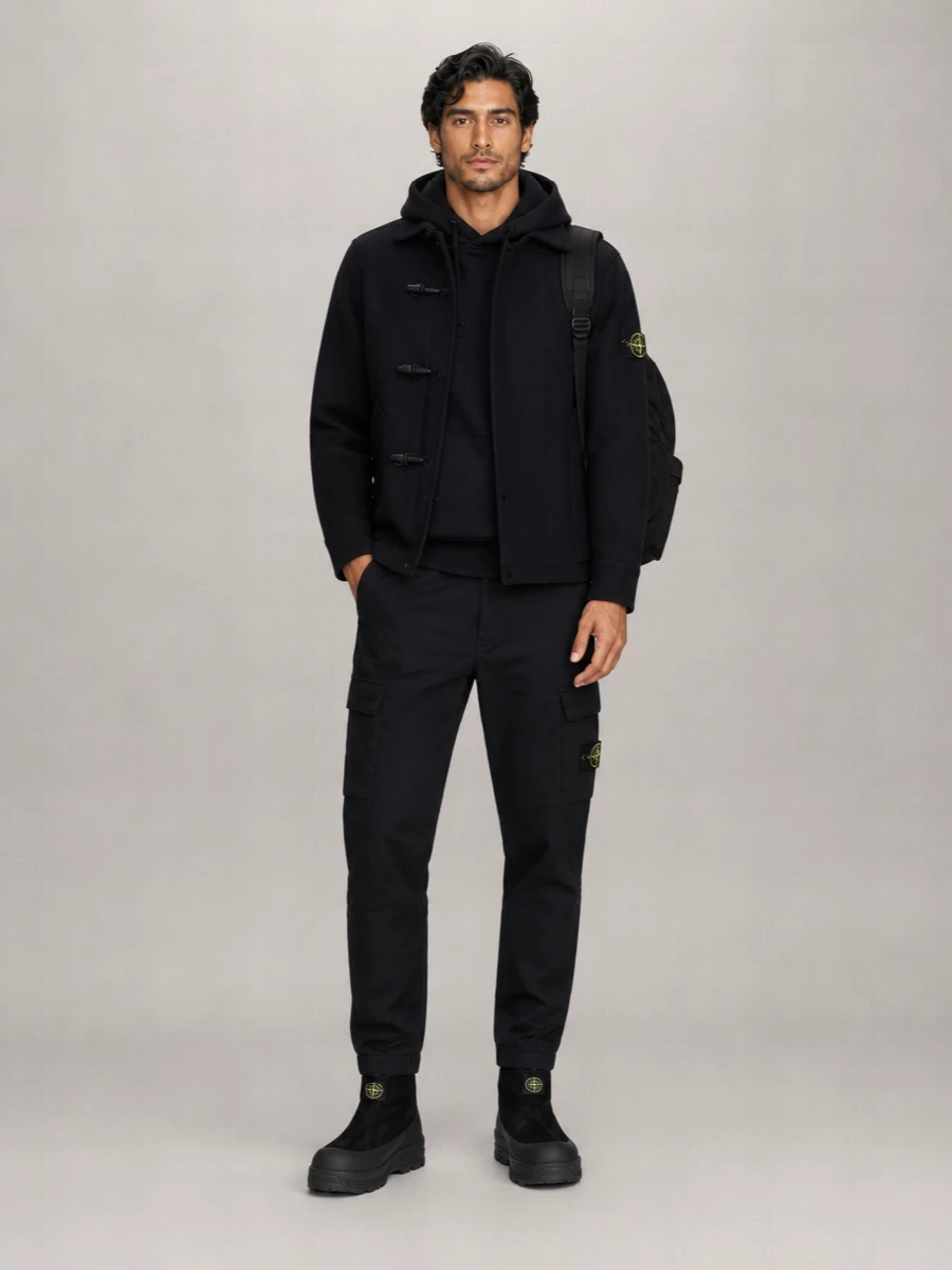 Stone Island cashmere wool duffle coat
