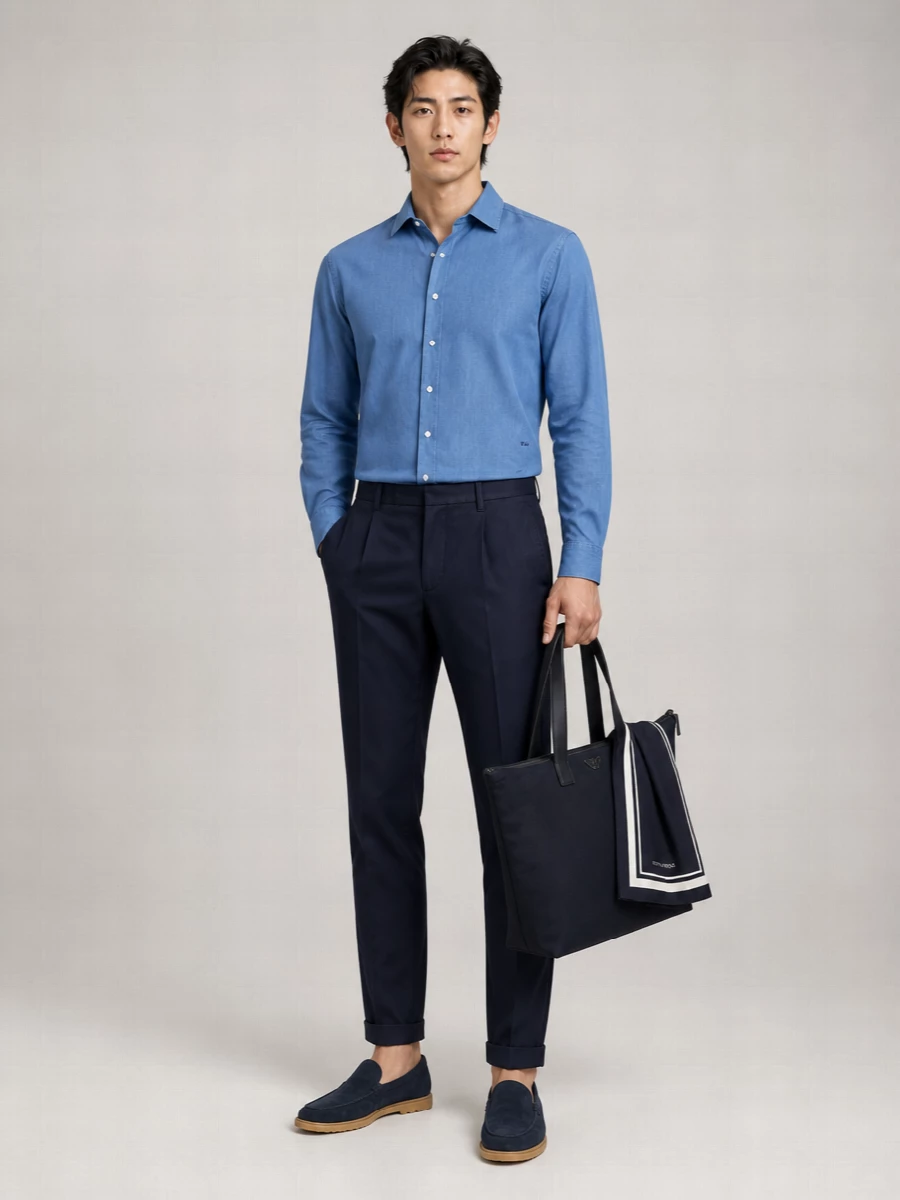 Fay Denim Regular-Fit Long-Sleeve Shirt