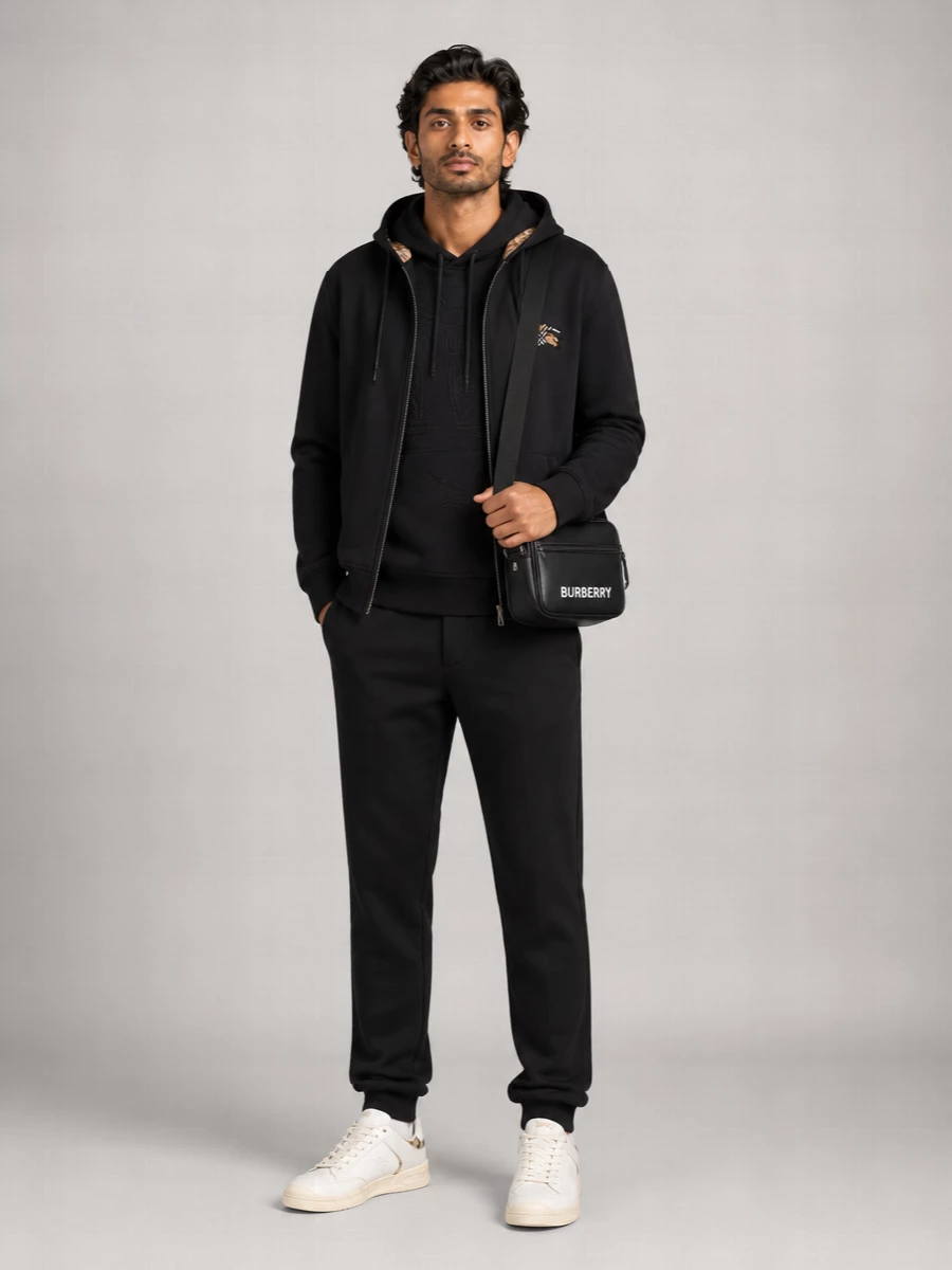 Burberry Cotton Zip-Up Hooded Jacket