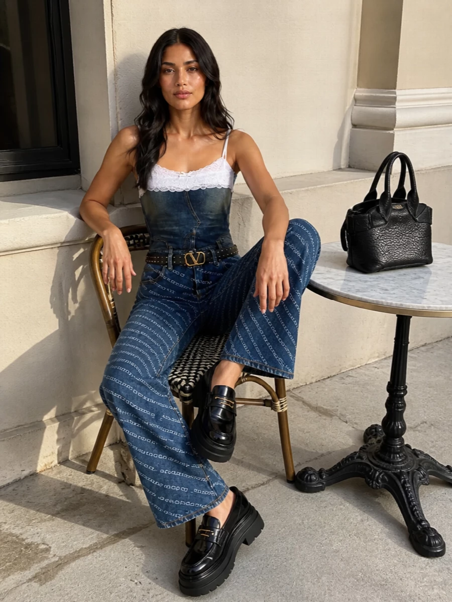 Alexander wang logo jeans balenciaga corset outfit