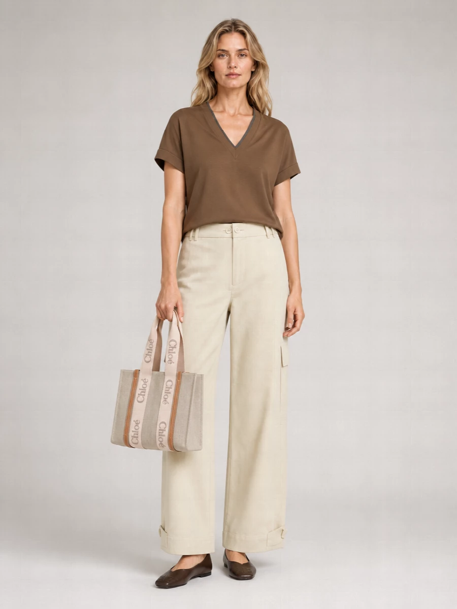 Chloé Woody Linen Shoulder Bag