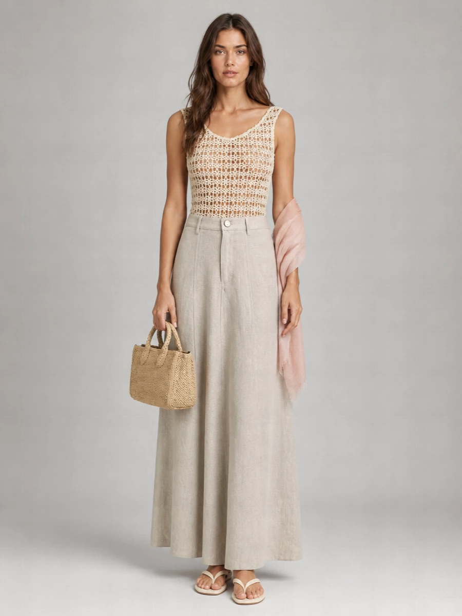 Ibeliv Raffia Leather Crossbody Bag