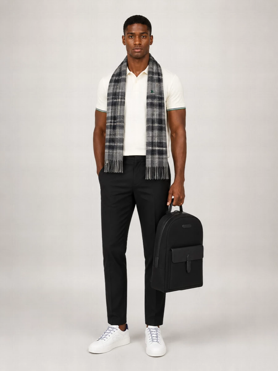 Burberry Striped Trim Short-Sleeve Polo Shirt