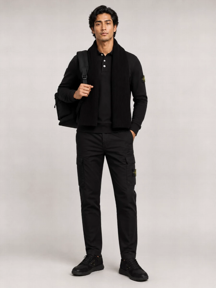 Stone Island oversized cotton polo shirt