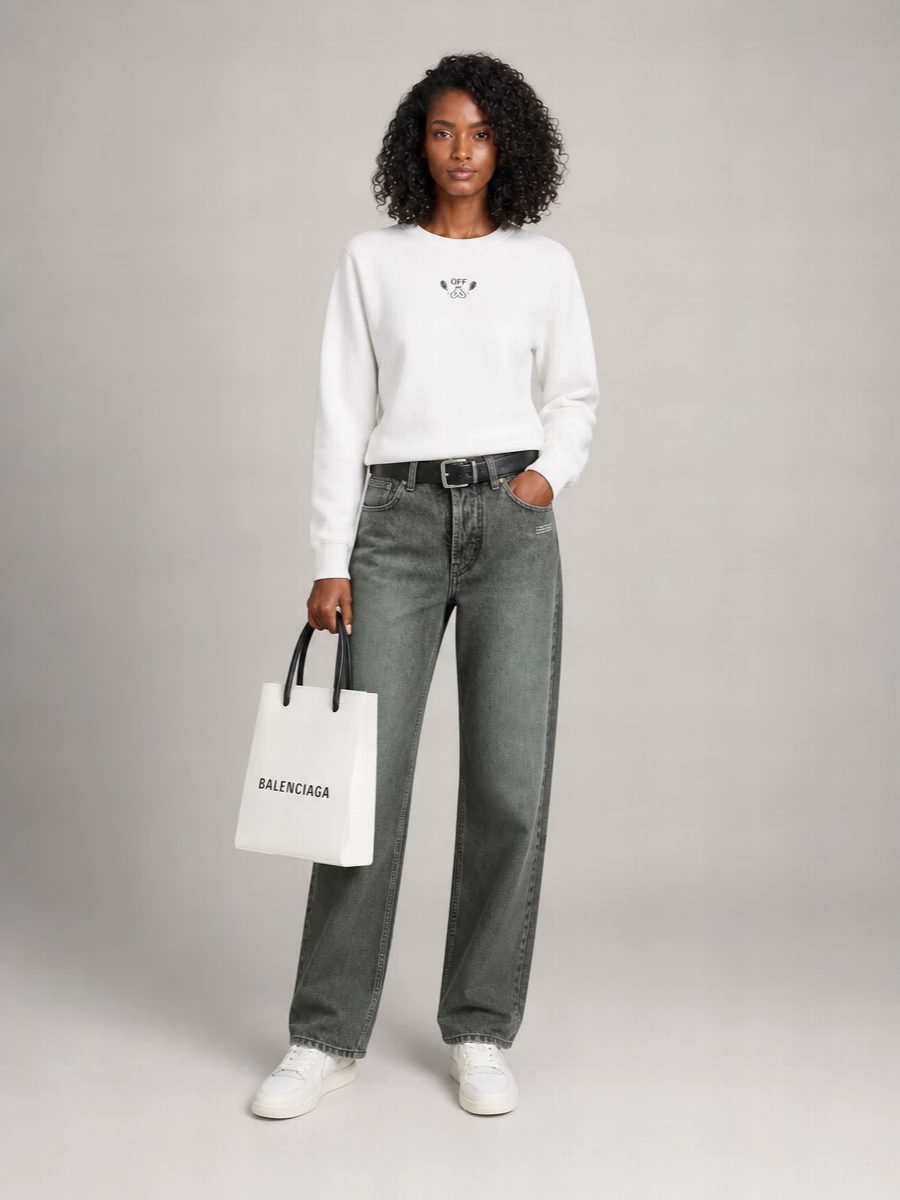 Off-White Organic Cotton Oversized Logo-Print Sweatshirt