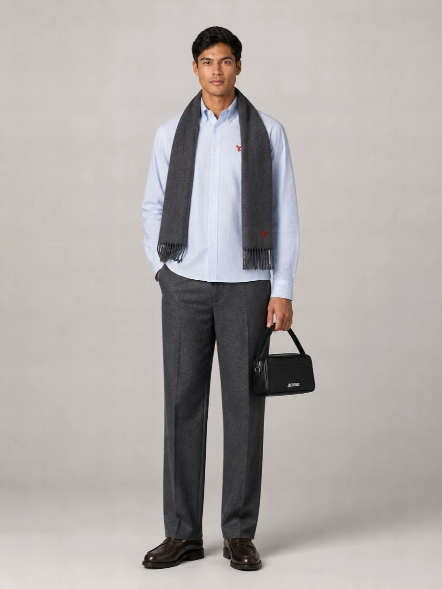 Ami Paris Striped Cotton Button-Down Shirt