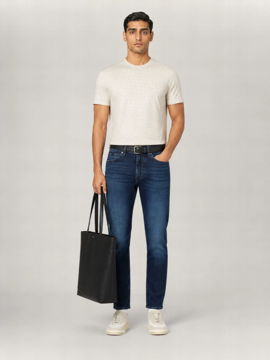 Boss Cotton Jacquard Regular-Fit Short-Sleeve T-Shirt