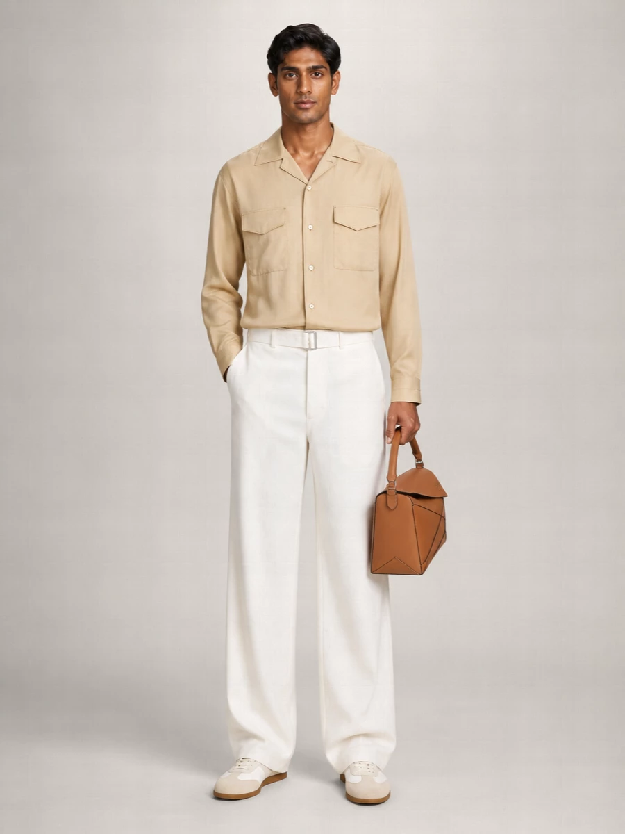 Lemaire Silk Convertible Collar Shirt