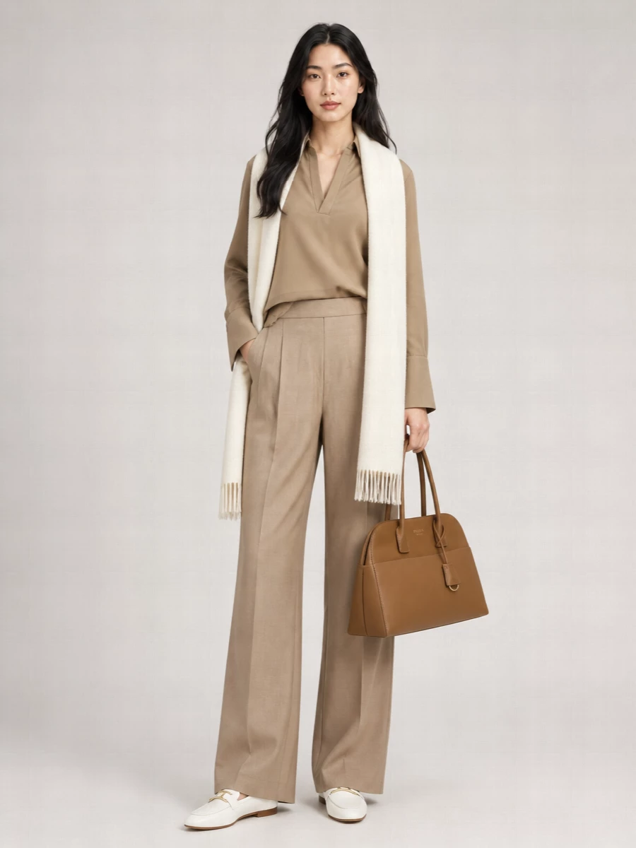 Max Mara silk blend straight-leg suit trousers
