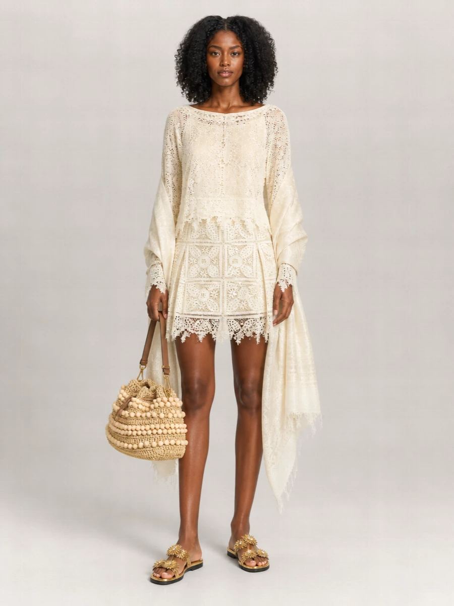Loewe Paula's Ibiza Lace A-Line Skirt