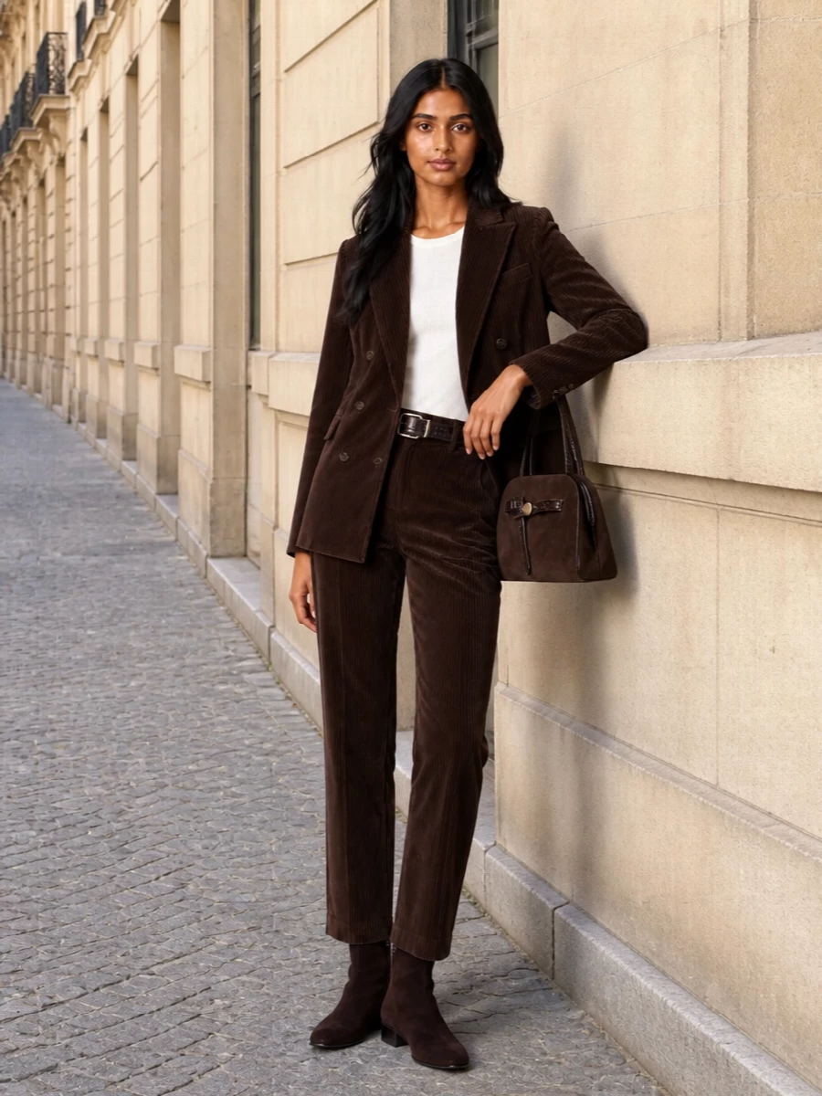 Circolo 1901 brown corduroy suit ankle boots