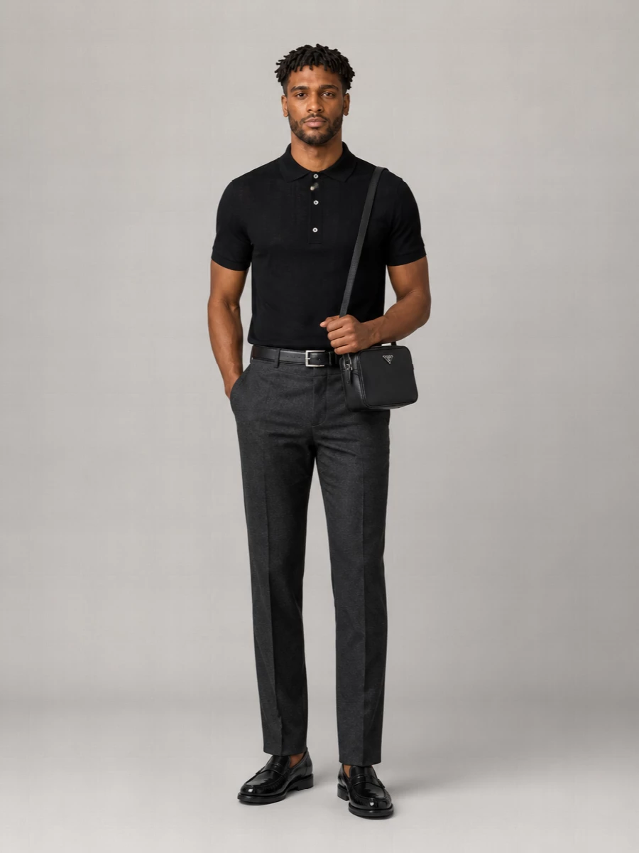 Paul Smith Knitted Ribbed Cotton Polo Shirt