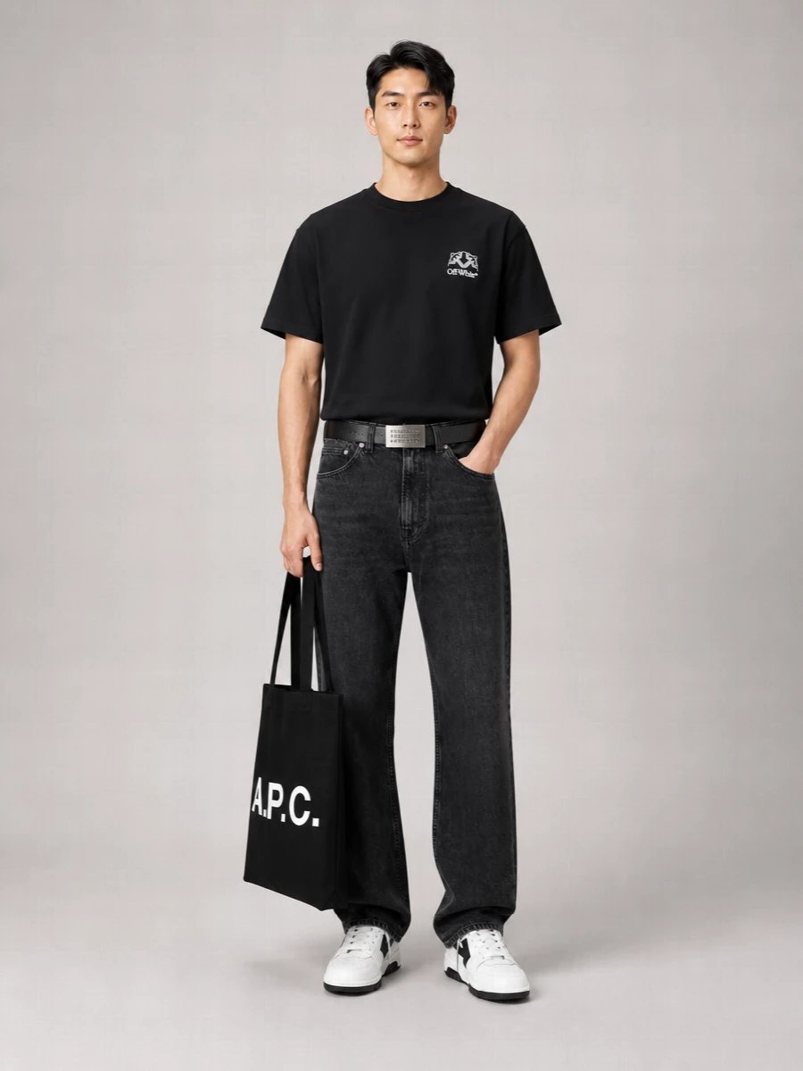 Off-White Cotton Short-Sleeve T-Shirt
