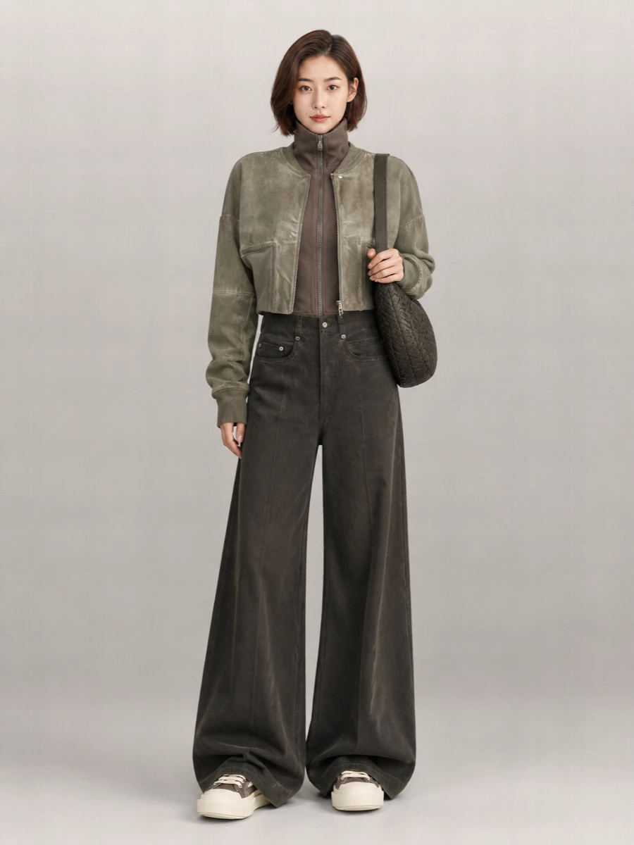 Rick Owens Drkshdw Denim Cropped Bomber Jacket