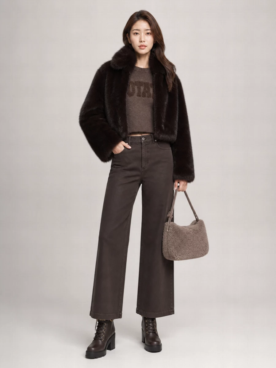 Rotate faux fur jacket